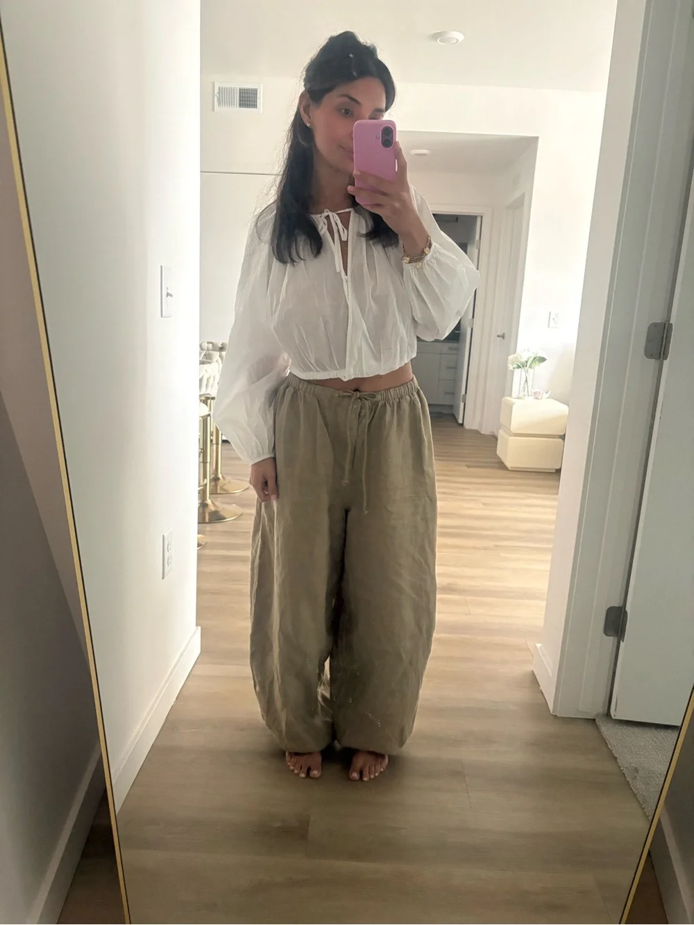 Aritzia TNA interstate linen balloon pants